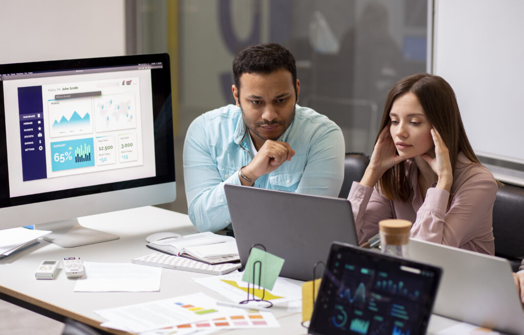 Professional web designer creating a modern website for a local business